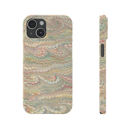 Soft Green and Multi-Colored Marbled Design, Italy Feather Phone Case, Multi-Color, Slim Phone Cases, Case-Mate IPHONE16 and all sizes