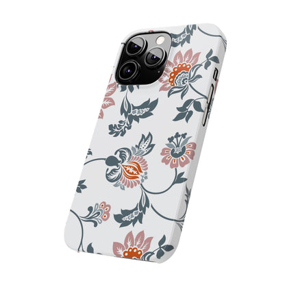 Pink and Green Flower Pattern, Floral Slim Phone Cases, Case-Mate IPHONE16 and all sizes