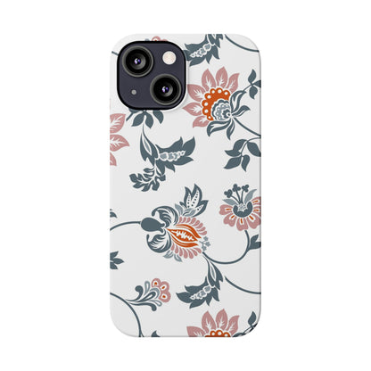 Pink and Green Flower Pattern, Floral Slim Phone Cases, Case-Mate IPHONE16 and all sizes