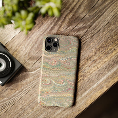 Soft Green and Multi-Colored Marbled Design, Italy Feather Phone Case, Multi-Color, Slim Phone Cases, Case-Mate IPHONE16 and all sizes