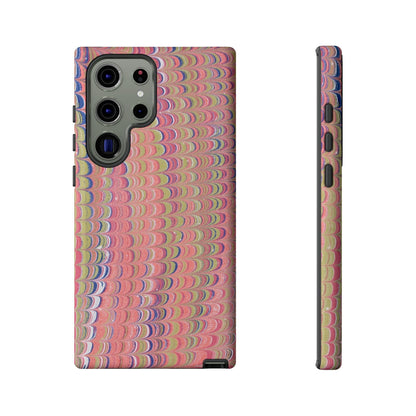 Pink Pastels Feather Marbled Vintage Design iPhone 16 + Samsung + Apple + Google - 2 finishes