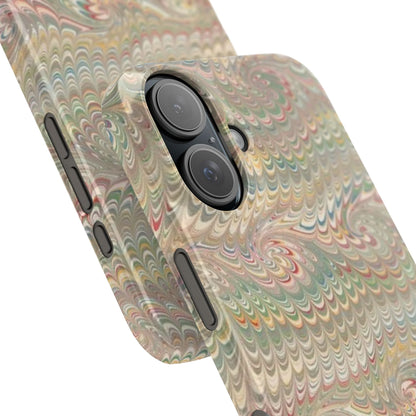 Soft Green and Multi-Colored Marbled Design, Italy Feather Phone Case, Multi-Color, Slim Phone Cases, Case-Mate IPHONE16 and all sizes