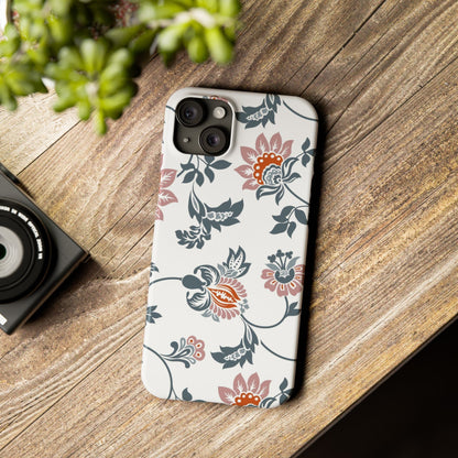 Pink and Green Flower Pattern, Floral Slim Phone Cases, Case-Mate IPHONE16 and all sizes