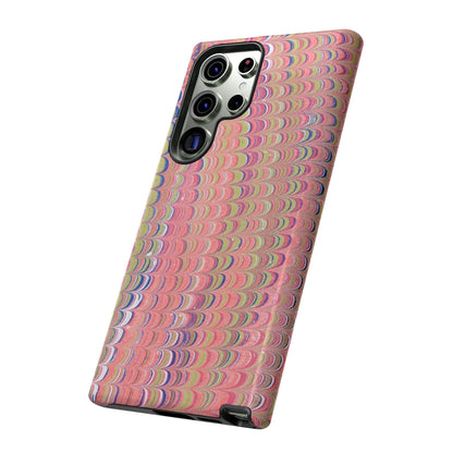 Pink Pastels Feather Marbled Vintage Design iPhone 16 + Samsung + Apple + Google - 2 finishes
