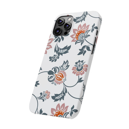 Pink and Green Flower Pattern, Floral Slim Phone Cases, Case-Mate IPHONE16 and all sizes