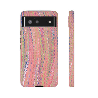 Pink Pastels Feather Marbled Vintage Design iPhone 16 + Samsung + Apple + Google - 2 finishes