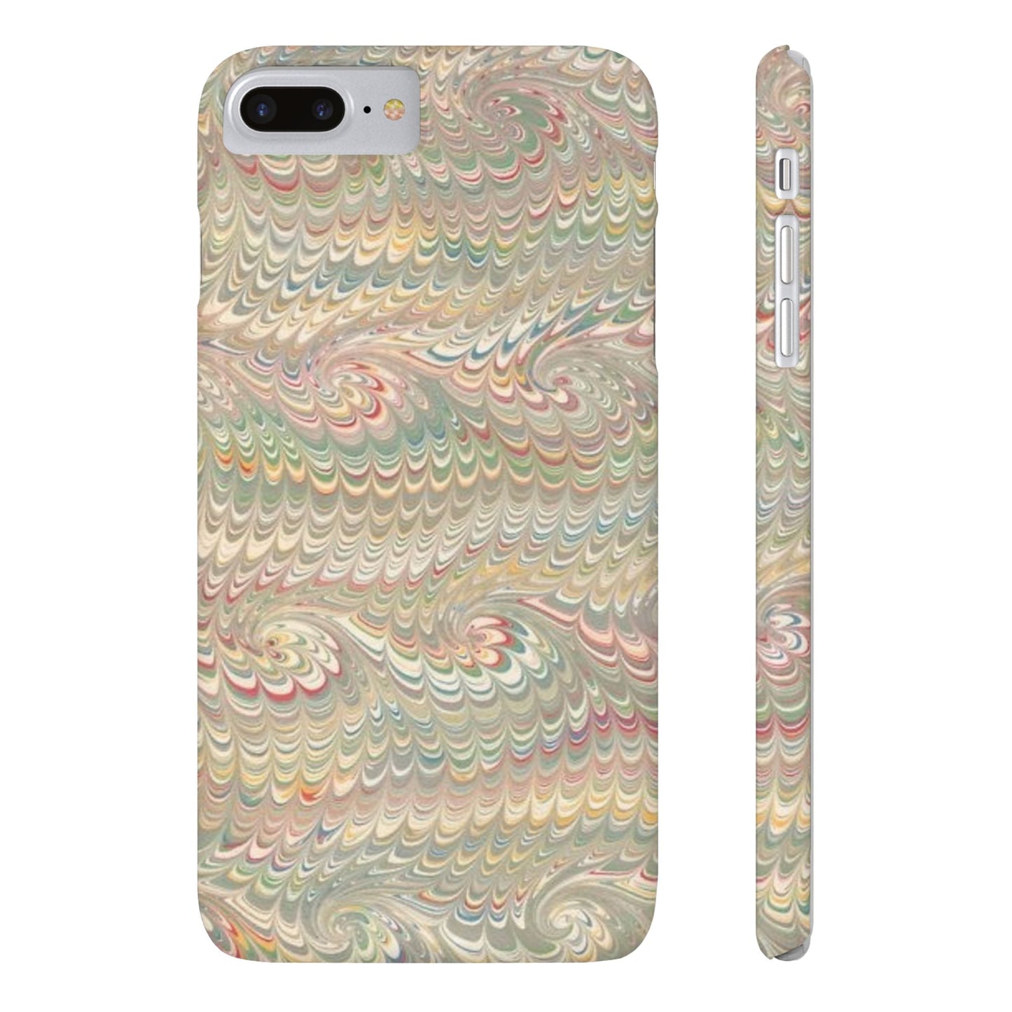 Soft Green and Multi-Colored Marbled Design, Italy Feather Phone Case, Multi-Color, Slim Phone Cases, Case-Mate IPHONE16 and all sizes