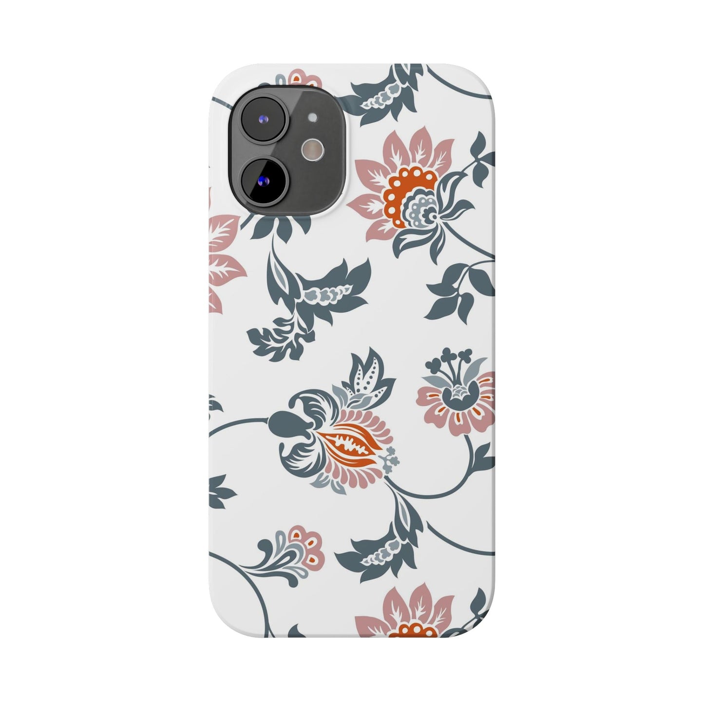 Pink and Green Flower Pattern, Floral Slim Phone Cases, Case-Mate IPHONE16 and all sizes