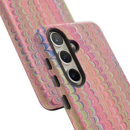 Pink Pastels Feather Marbled Vintage Design iPhone 16 + Samsung + Apple + Google - 2 finishes