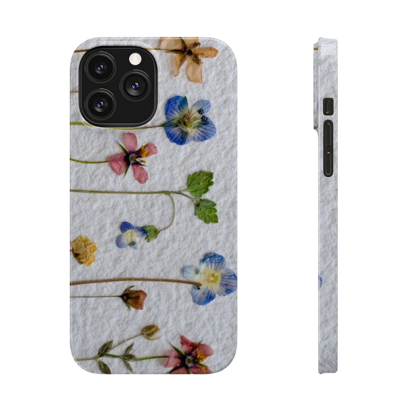 Dried Wild Pink and Purple Flower Image on Paper, Floral Slim Phone Cases, Case-Mate IPHONE16 and all sizes
