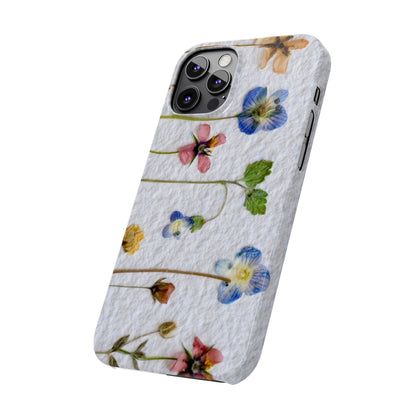 Dried Wild Pink and Purple Flower Image on Paper, Floral Slim Phone Cases, Case-Mate IPHONE16 and all sizes