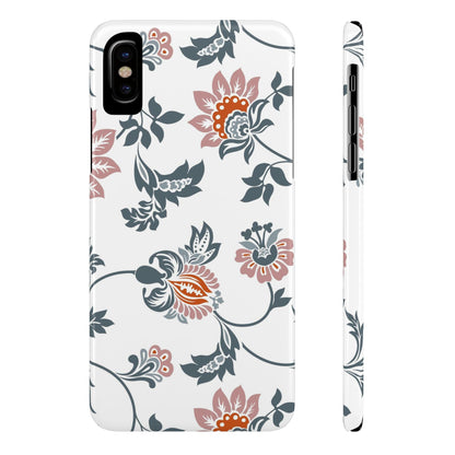 Pink and Green Flower Pattern, Floral Slim Phone Cases, Case-Mate IPHONE16 and all sizes