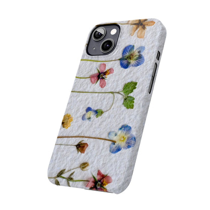 Dried Wild Pink and Purple Flower Image on Paper, Floral Slim Phone Cases, Case-Mate IPHONE16 and all sizes