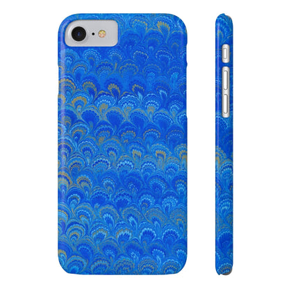 Blue Marbled Design, Italy Feather Phone Case, Multi-Color, Slim Phone Cases, Case-Mate IPHONE16 and all sizes